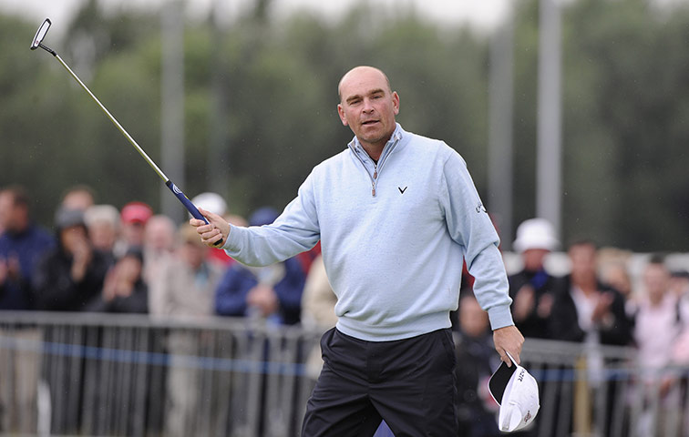 The Open: Thomas Bjorn acknowledges the crowd after he holed out on the 18th green