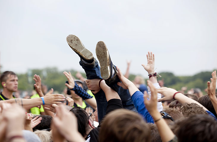 Sonisphere Festival: Crowd surfing during the You Me At Six performance