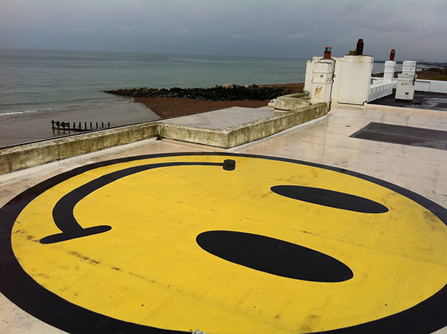 My Week: Norman Cook unveils his roof smiley at home 