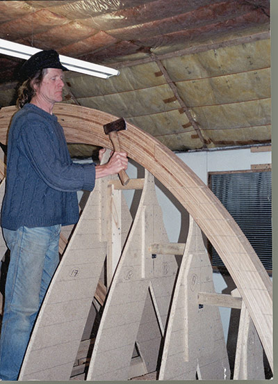 Boat: Iain Tolhurst working on a boat