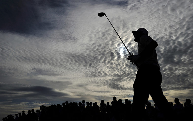 24 Hours: Ben Curtis tees off during the second round of the Open golf championship