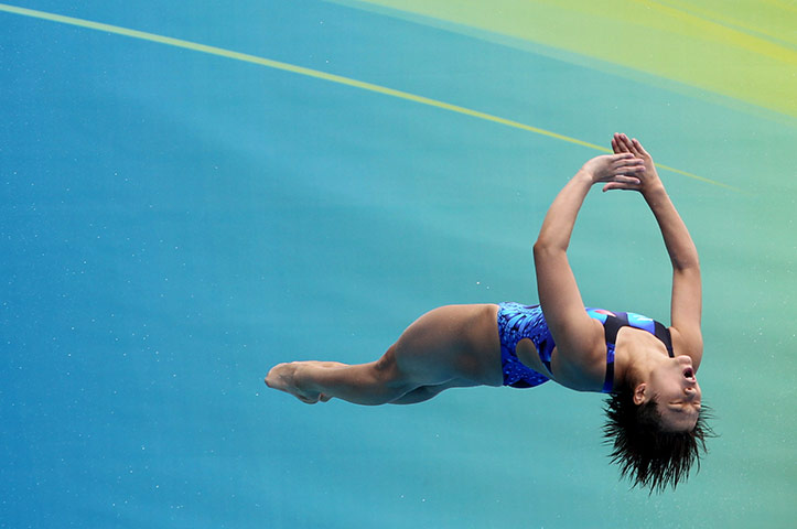 24 hours: Shanghai, China: Shi Tingmao of China dives at the FINA World Championships