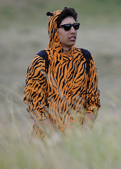 Open day 4: Fan wearing a tiger outfit