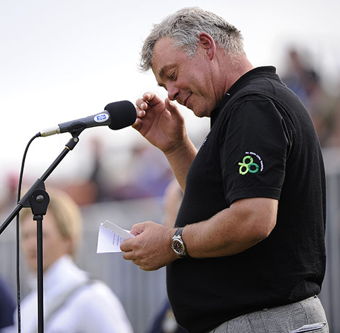 Open day 4: Darren Clarke gets emotional as he makes a speech after winning the Open