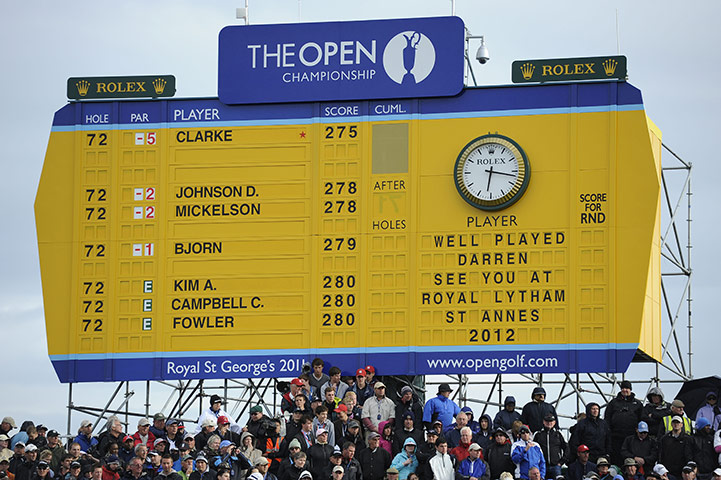 Open day 4: Final scoreboard at the 2011 Open