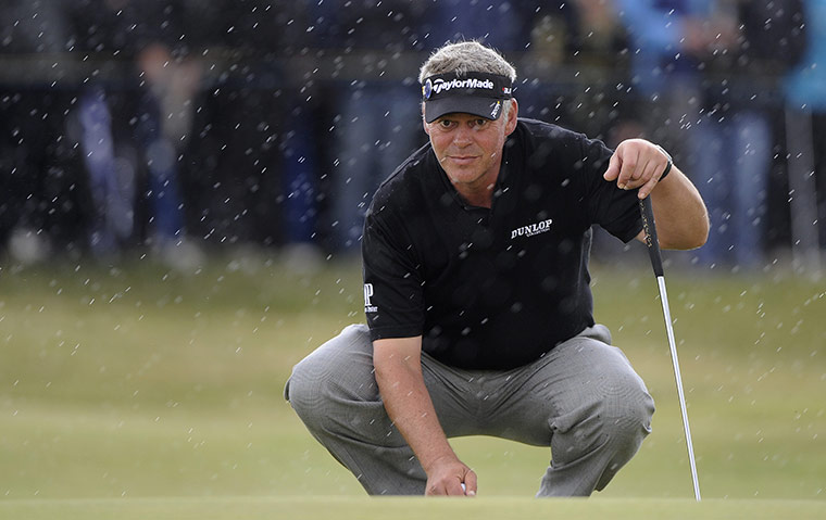 Open day 4: Darren Clarke lines up a put on the 7th
