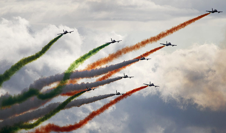 24 Hours: Members of the Italian Air Force Frecce Tricolori aerobatic team perform 