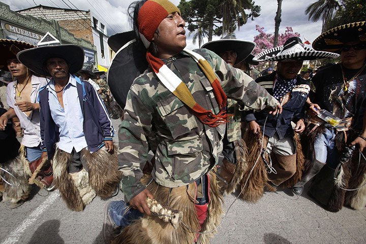 24 Hours: A group of Ecuadorean male natives dance 