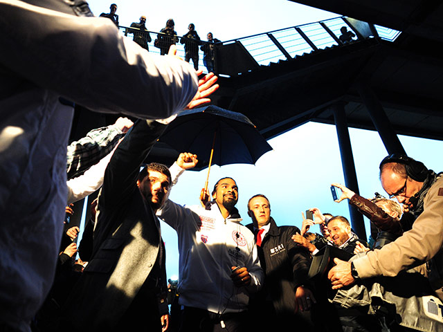 Haye v Klitschko: David Haye arrives for his fight against Wladimir Klitschko