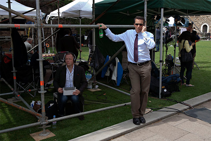 College Green media: TV reporters wait for news at College Green