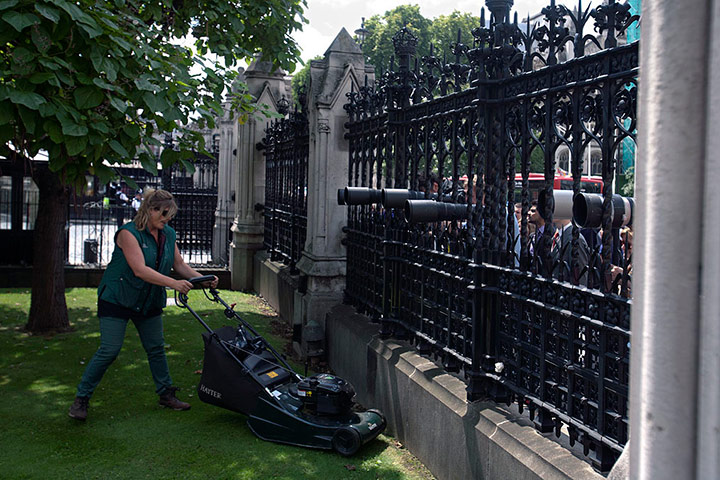 College Green media: Photographers await arrivals at the House of Commons