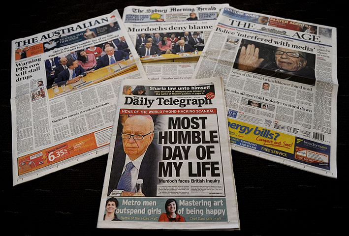 Hacking World view: Australian newspaper front pages