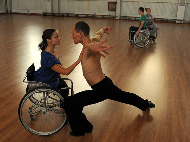 24 hours: Wheelchair dancers perform during a rehearsal