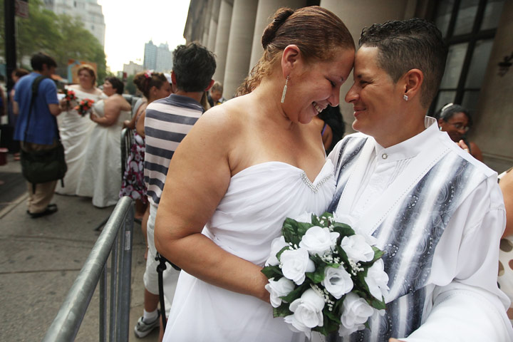 same-sex marriage: Maria Garcia and Maria Vargas 