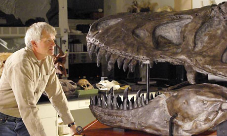 Philip Currie with a tyrannosaur skull