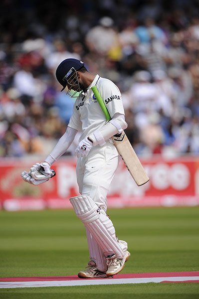 England v India final day: A dejected Dravid walks off after being dismissed
