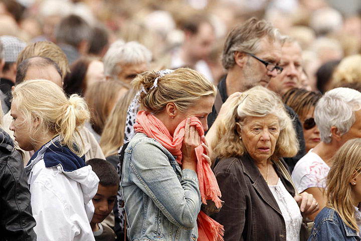 Norway attacks aftermath: floral tributes placed outside the Oslo Cathedral