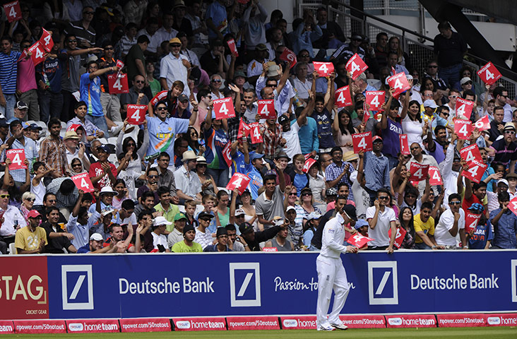 England v India fifth day: Indian fans celebrate another four