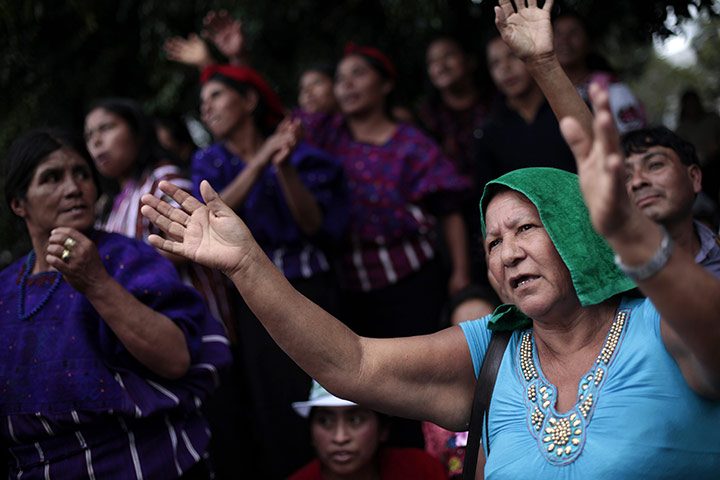FTA: Jorge Dan Lopez: Women react during a political event for Sandra Torres