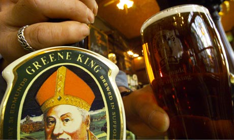 A pint of Greene King ale 