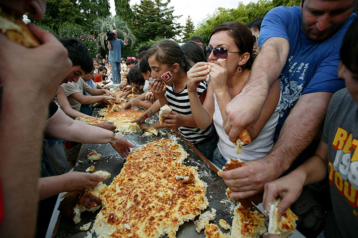 24 hours in pictures: giant khachapuri in Georgia
