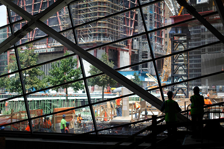 September 11 Memorial: Workers are seen inside the National September 11 Museum