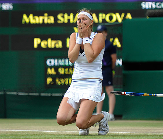 Ladies' final: Petra Kvitova celebrates after winning the 2011 Ladies' singles title