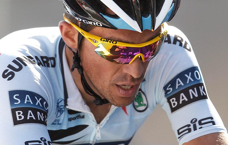 Tour de France stage 1: Alberto Contador crosses the finish line 