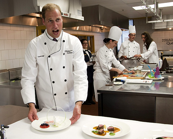 Royals in Canada: Prince William takes part in a cooking workshop in Montreal