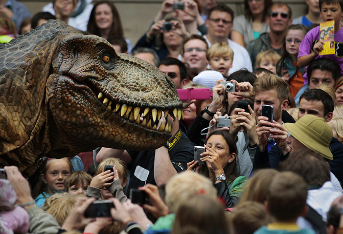 24 Hours: A Tyrannosaurus Rex at the reopening of the National Museum of Scotland