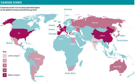 map of economic danger zone countries
