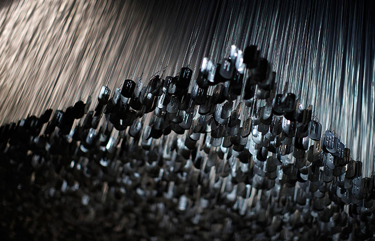 24 hours in pictures: Imprinted dog tags at the National Veterans Art Museum in Chicago