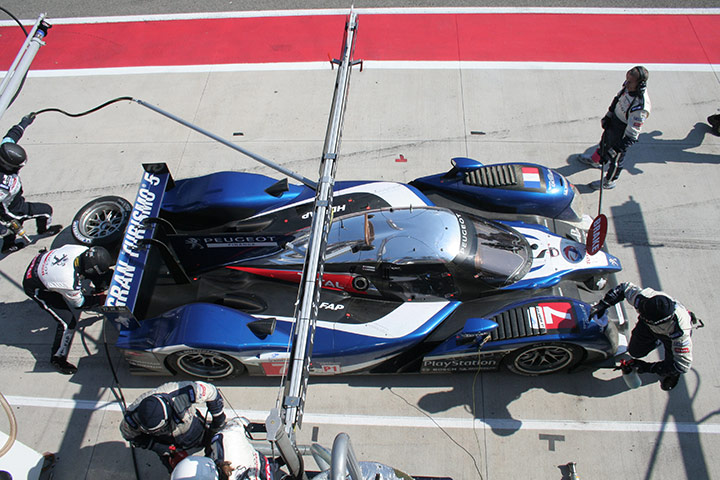 Imola Le Mans Series: The winning No7 Peugeot at it's penultimate pitstop Le Mans Series at Imola