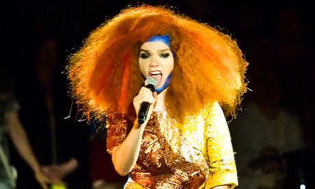 Björk on stage at the Manchester international festival