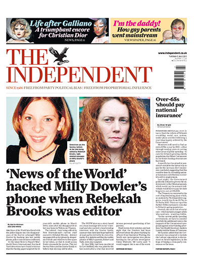 Milly Dowler Hacking: The Independent 5 July