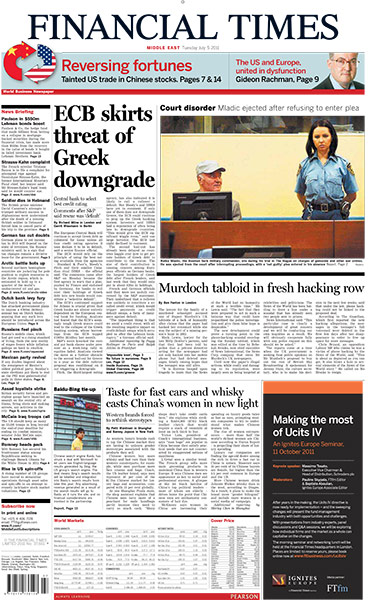 Milly Dowler Hacking: Financial Times 5 July