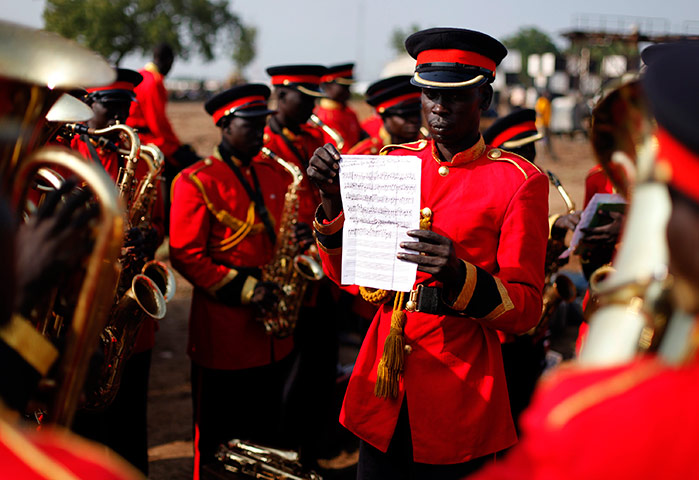 24 hours in pictures: Musicians at a rehearsal of the Independence Day ceremony in Juba