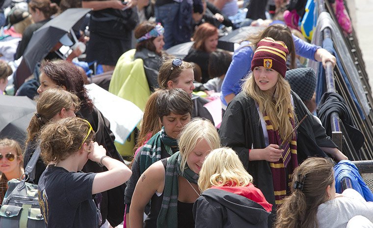 Camp Harry Potter: Harry Potter fan, Lauren Furness, 16, centre right,  in hat
