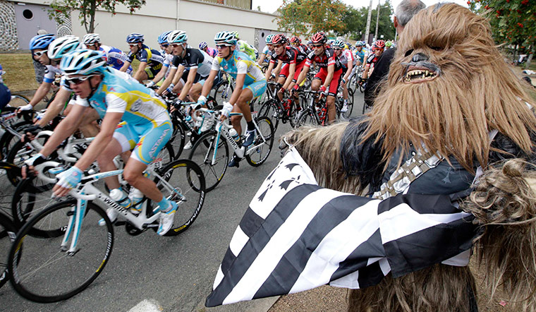 Tour de France stage 5: A fan wearing a 