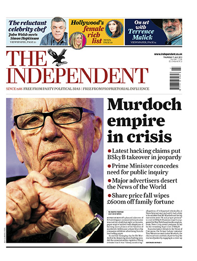 Hacking fronts 7 July: The Independent