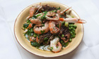 Langoustines with peas and morels recipe