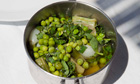Peas with spring onions and basil recipe
