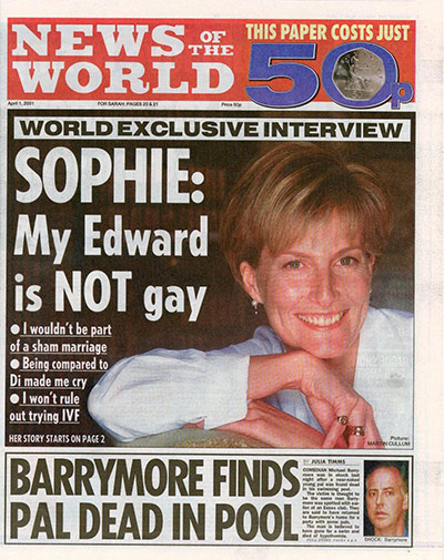 News of the World Update: News Of The World featuring comments made by Sophie Countess Of Wessex
