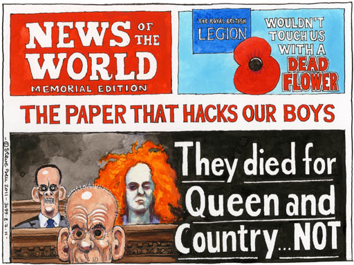 Steve Bell on the closure of the News of the World