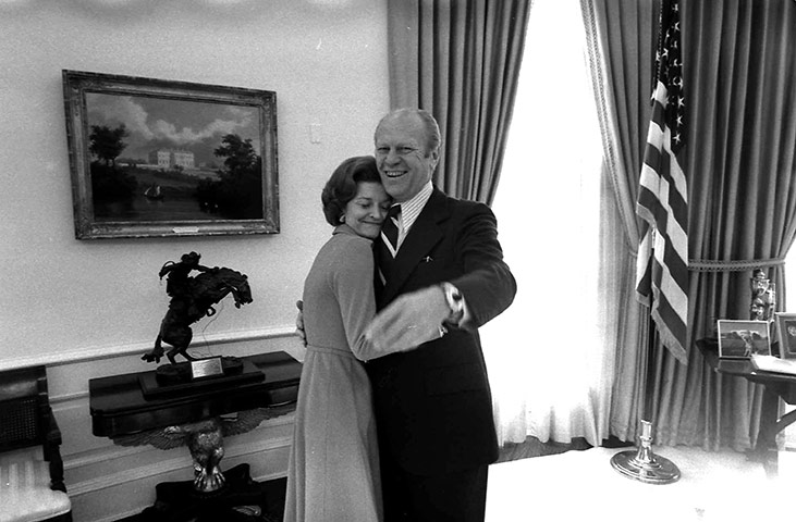 Betty Ford: Hugging her husband