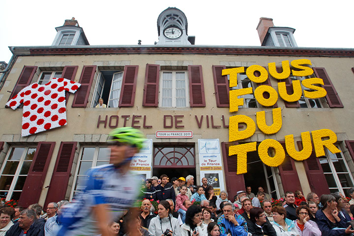 Tour De France stage 8: The town hall in Aigurande at the start of stage 8 of the Tour de France