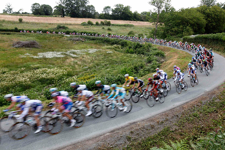 Tour De France stage 8: The pack of riders during the eighth stage of the Tour