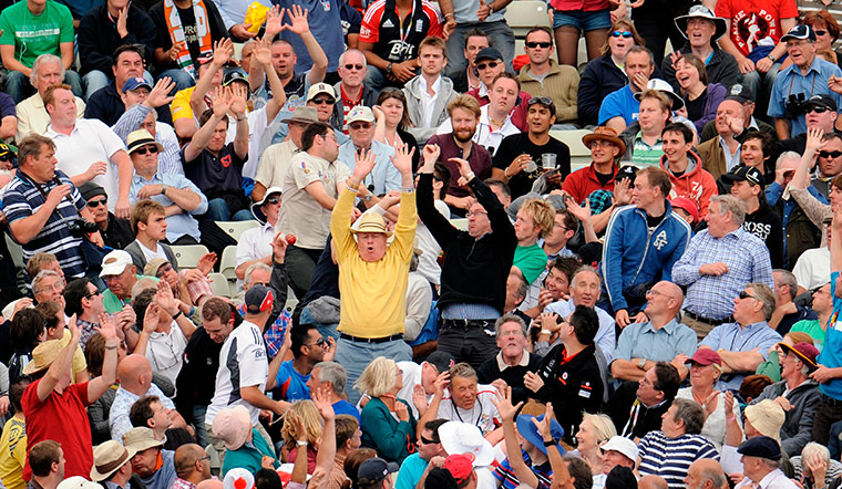 cricket: Spectators avoid the ball