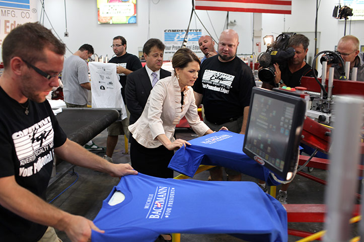 Republican rally in Iowa: Clive, Iowa: Republican presidential candidate Michele Bachmann