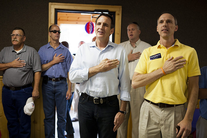 Republican rally in Iowa: Humboldt, Iowa: Republican presidential hopeful Tim Pawlenty